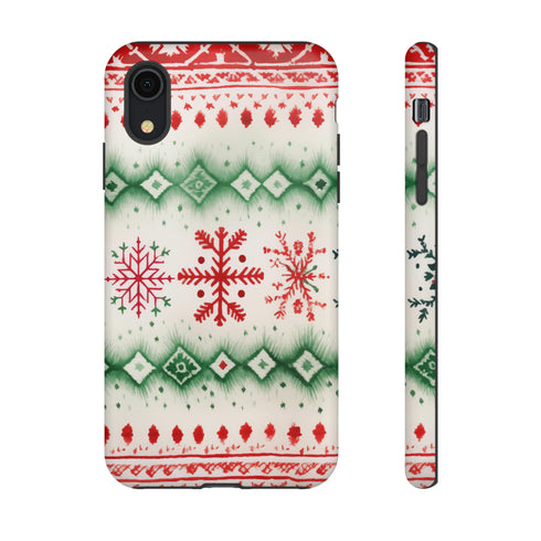 Icelandic Watercolor inspired by Christmas Sweaters - Impact Resistant Phone Case iPhone XR Matte
